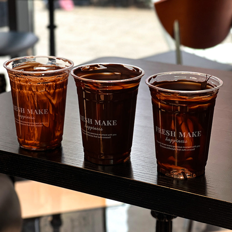 Custom Print High Transparency Plastic Coffee Cup Beer Soda Beverage Soft Drink Coffee Shop Disposable Packing PET Plastic Cup