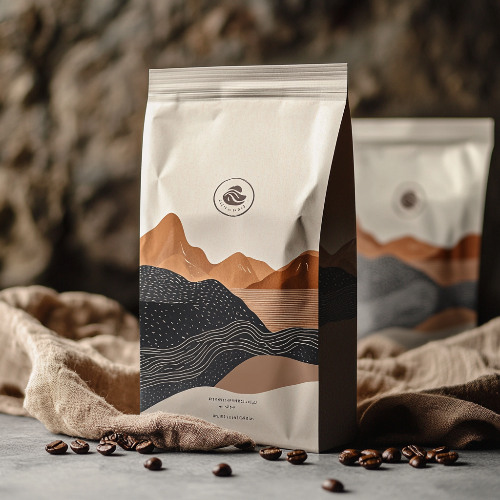 Custom Coffee Bags for Roasters SA UAE 250g 1kg Coffee Bags with Valve and Zipper Coffee Beans Packaging Bags