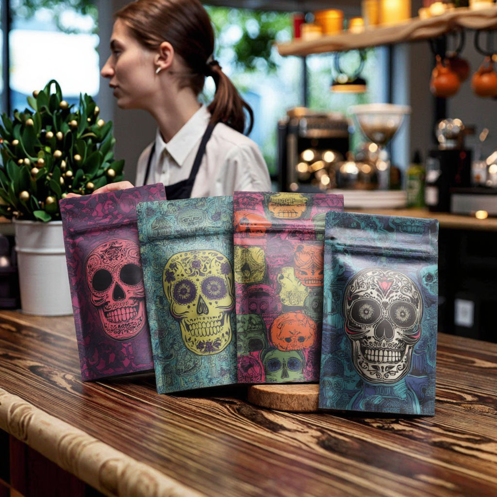 Custom Coffee Bags for Roasters SA UAE 250g 1kg Coffee Bags with Valve and Zipper Coffee Beans Packaging Bags