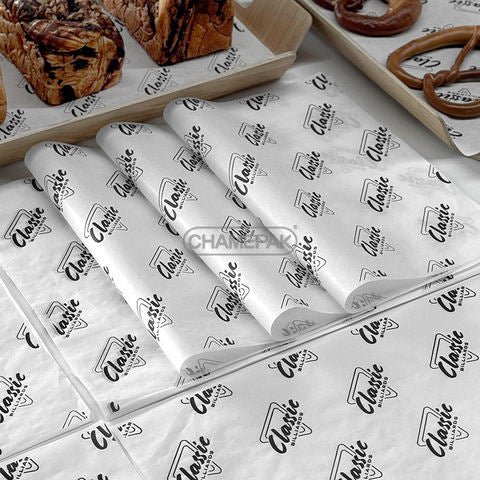 Customized Printed Logo and Size Burger Sandwich Paper Greaseproof Wrapping Paper Packaging Food Grade Paper