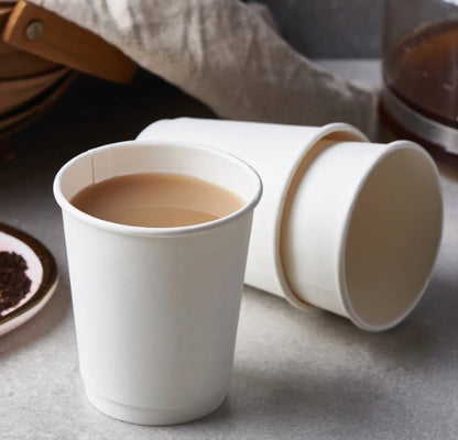 Eco-friendly Takeaway White Double Wall Paper Cup Custom Printed Disposable Coffee Paper