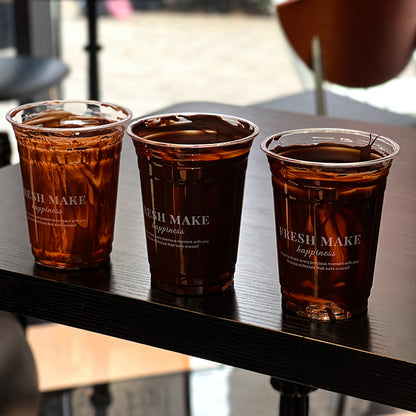 Custom Print High Transparency Plastic Coffee Cup Beer Soda Beverage Soft Drink Coffee Shop Disposable Packing PET Plastic Cup
