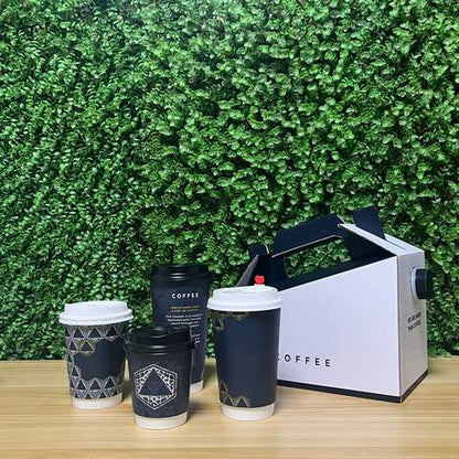 Custom Design 12oz 16oz 20oz Double Wall Paper Food Grade Coffee Paper Cups With Plastic Lids for Hot Coffee