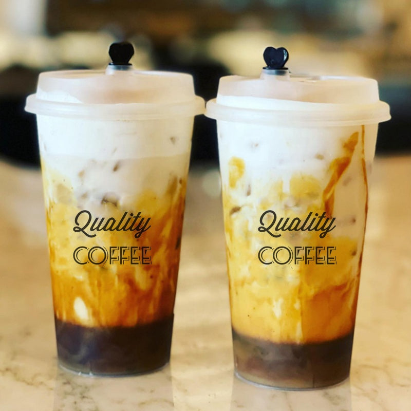 Coffee Cups 12oz 16oz 20oz Pet Pp Cold Drink Cup Plastic 98mm Diameter with straw