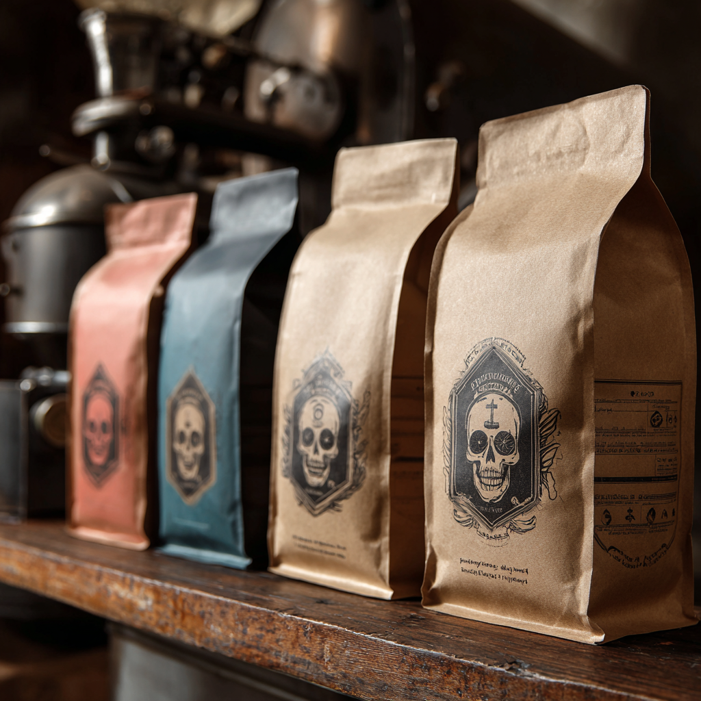 Custom Coffee Bags for Roasters SA UAE 250g 1kg Coffee Bags with Valve and Zipper Coffee Beans Packaging Bags