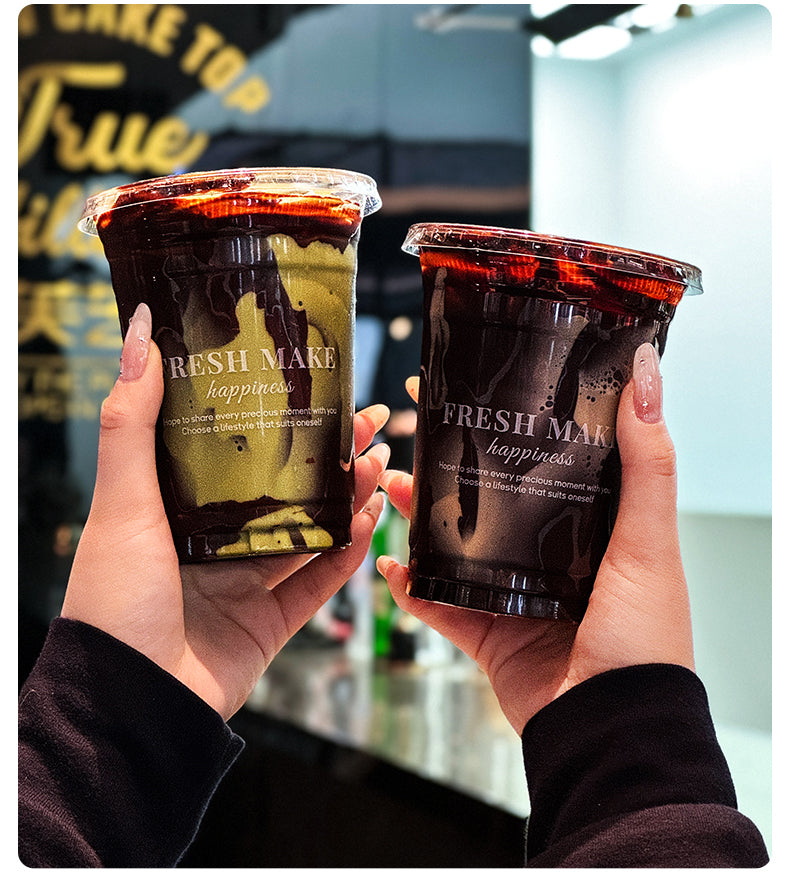 Custom Print High Transparency Plastic Coffee Cup Beer Soda Beverage Soft Drink Coffee Shop Disposable Packing PET Plastic Cup