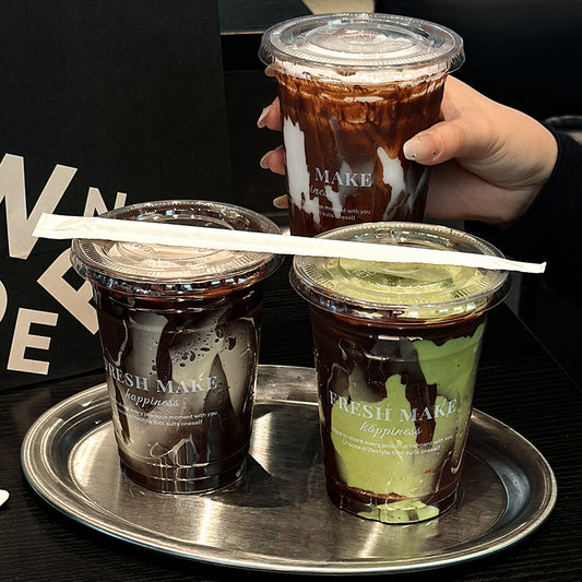 Custom Print High Transparency Plastic Coffee Cup Beer Soda Beverage Soft Drink Coffee Shop Disposable Packing PET Plastic Cup