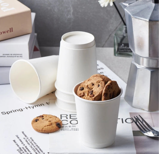 Eco-friendly Takeaway White Double Wall Paper Cup Custom Printed Disposable Coffee Paper