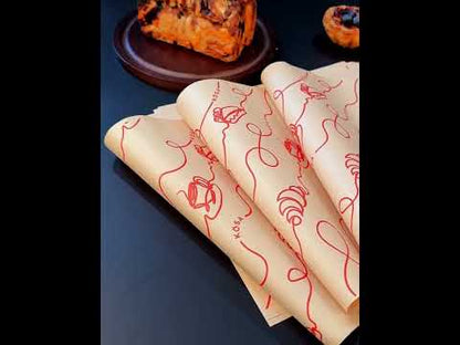 Customized Printed Logo and Size Burger Sandwich Paper Greaseproof Wrapping Paper Packaging Food Grade Paper